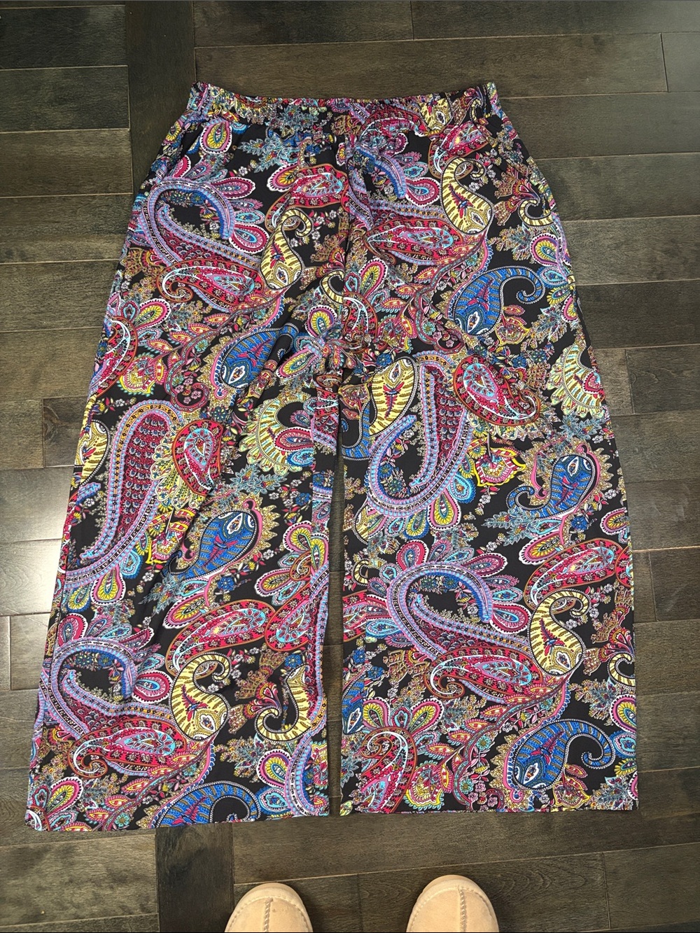 Emery Rose Paisley Wide Leg Cropped Pants – Women’s 1XL